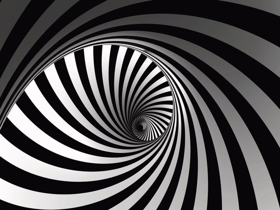 Fototapeta Czarno-biały spiralny tunel na wymiar
