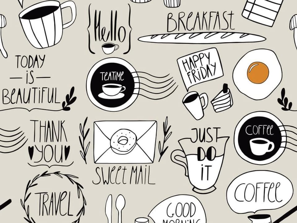 Fototapeta Typografia śniadaniowa z kawą