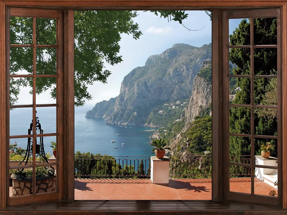 Fototapeta Widok na morze przez okno