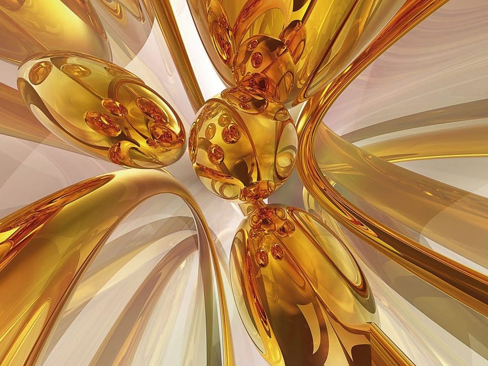 Fototapeta Abstrakcyjne Złote Formy 3D