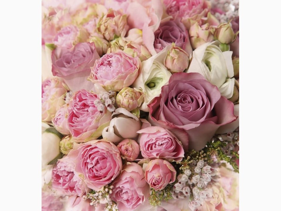 Fototapeta Bukiet różowych i białych róż