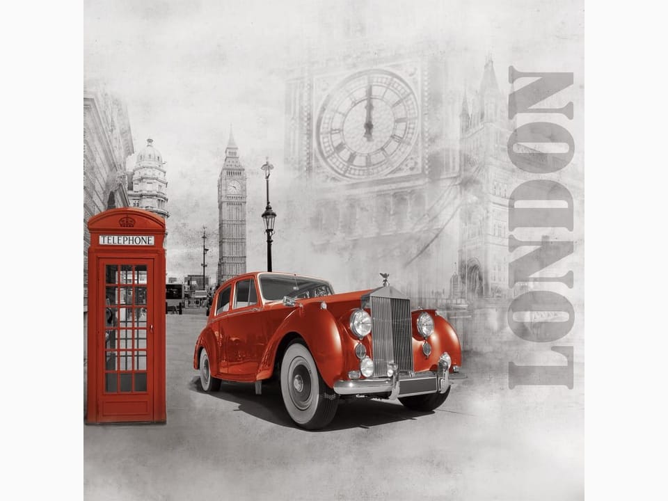 Fototapeta Czerwony samochód w Londynie