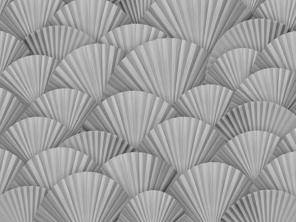 Fototapeta Wzór wachlarzy w odcieniach szarości