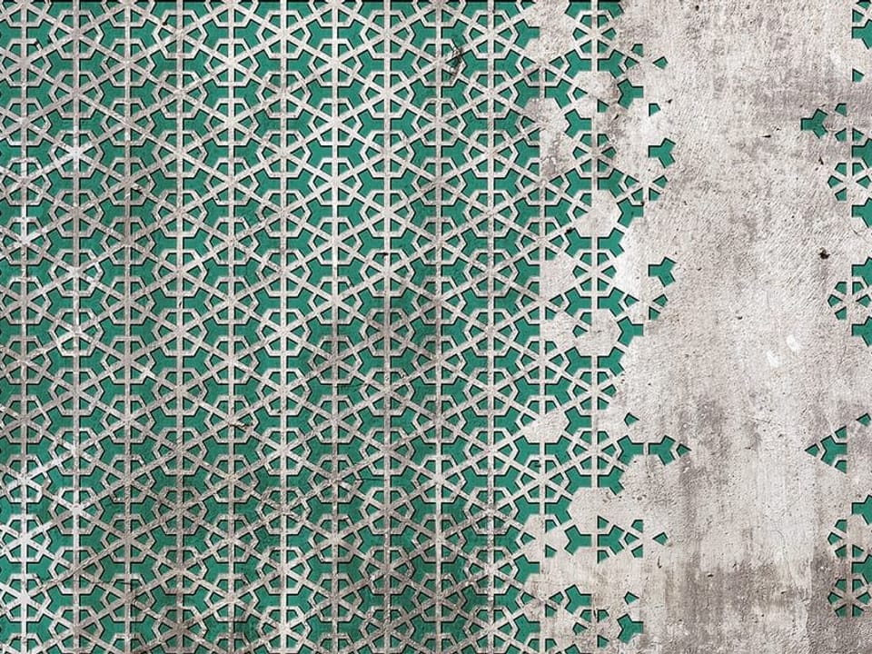 Fototapeta Geometryczny wzór z zielonym tłem