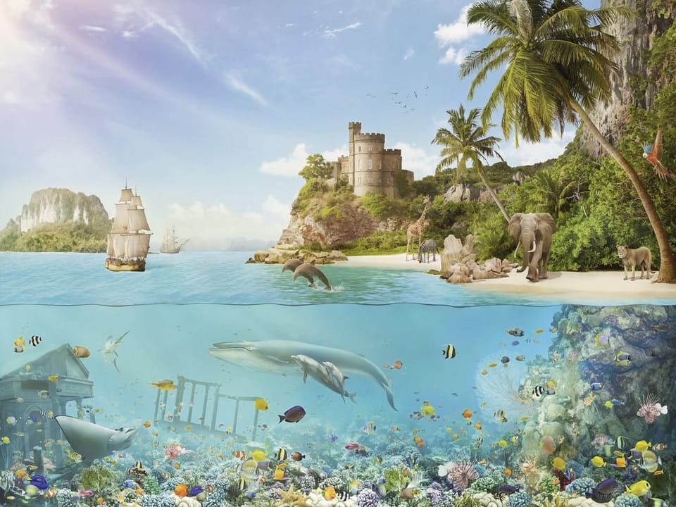 Fototapeta Krajobraz morski z zamkiem