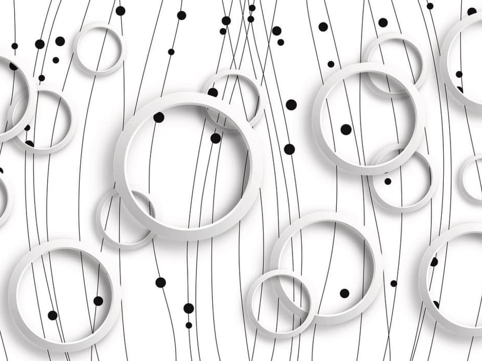 Fototapeta Białe Okręgi na Cienkich Liniach