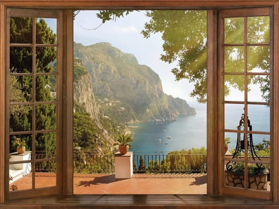 Fototapeta Widok na morze przez okno