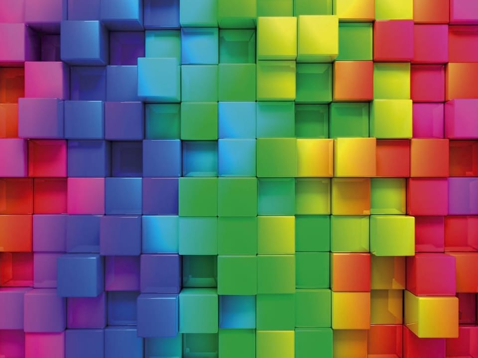 Fototapeta Kolorowe Sześcienne Bloki 3D