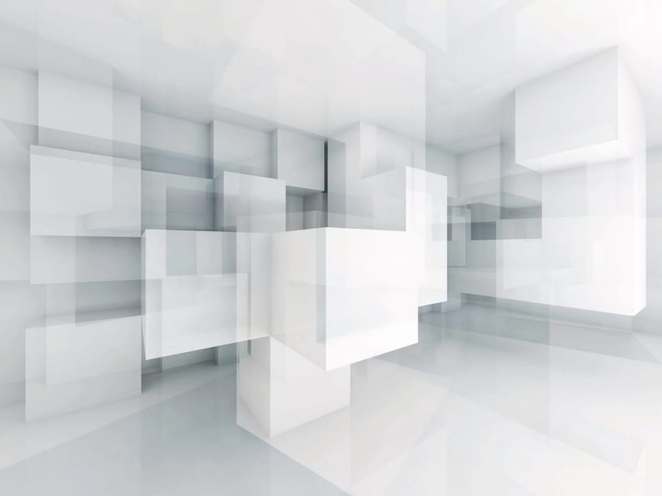 Fototapeta Przestrzeń z białymi sześcianami