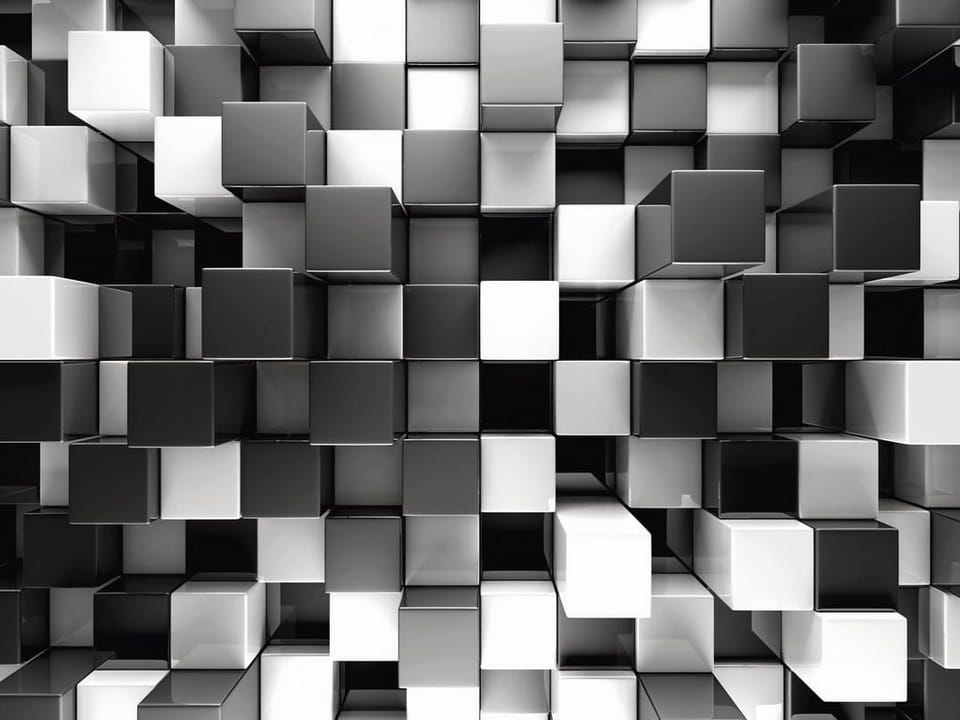 Fototapeta Trójwymiarowe czarno-białe kostki