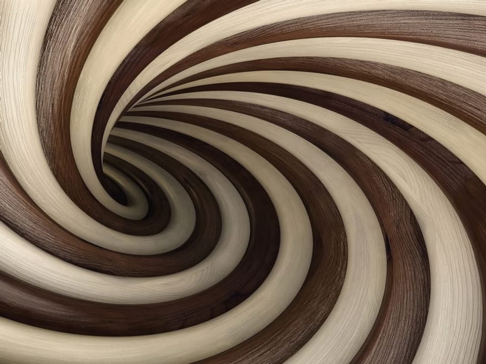 Fototapeta Spiralny Tunel w Drewnianych Tonach na wymiar