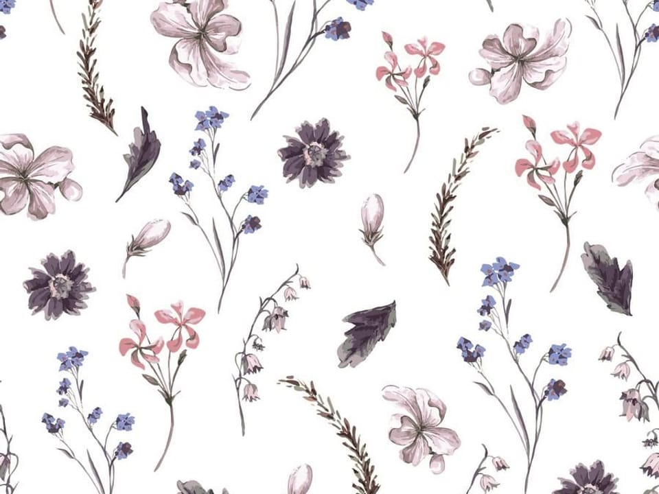 Fototapeta Kwiatowy wzór na białym tle