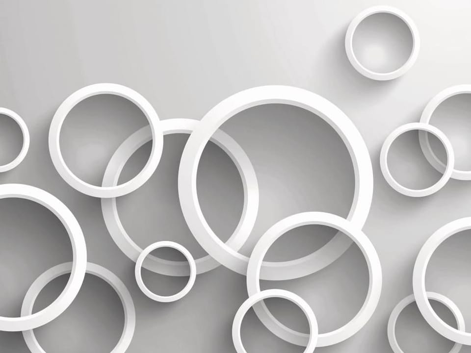 Fototapeta Białe Okręgi na Szarym Tle