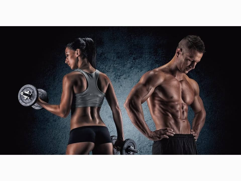 Fototapeta Siłownia z hantlami w akcji