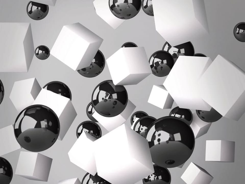 Fototapeta Unoszące się sześciany i kule