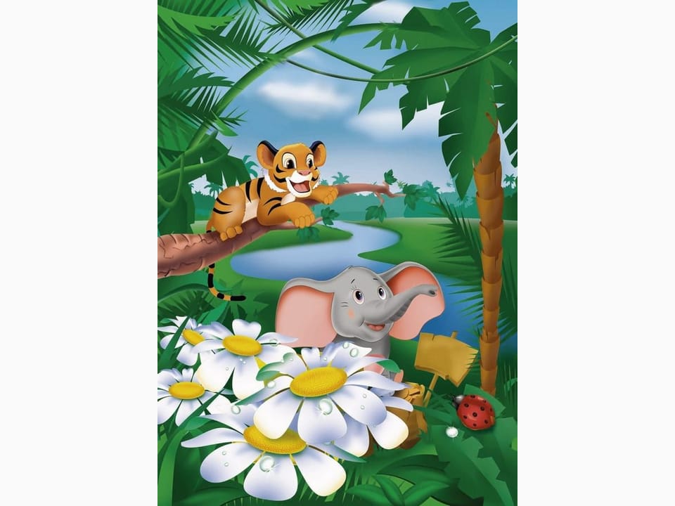 Fototapeta Animowane zwierzęta w dżungli