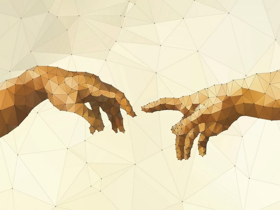 Fototapeta Geometryczne Dłonie na Jasnym Tle