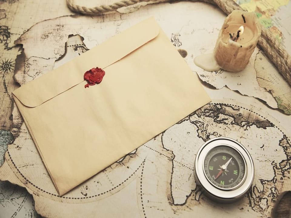 Fototapeta Koperta z czerwoną pieczęcią