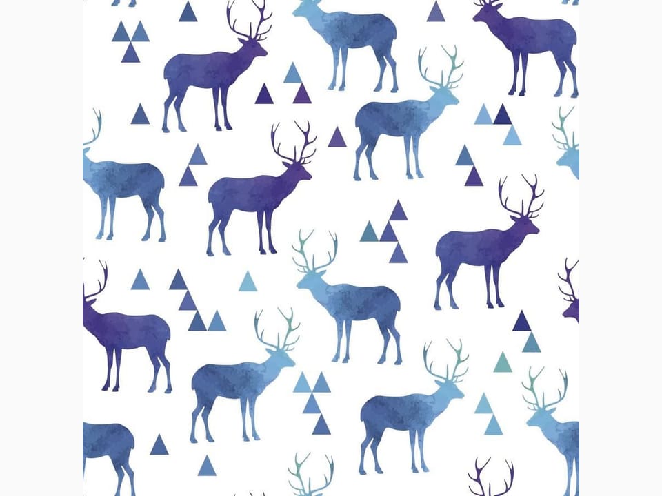 Fototapeta Niebieskie Jelenie na Białym Tle