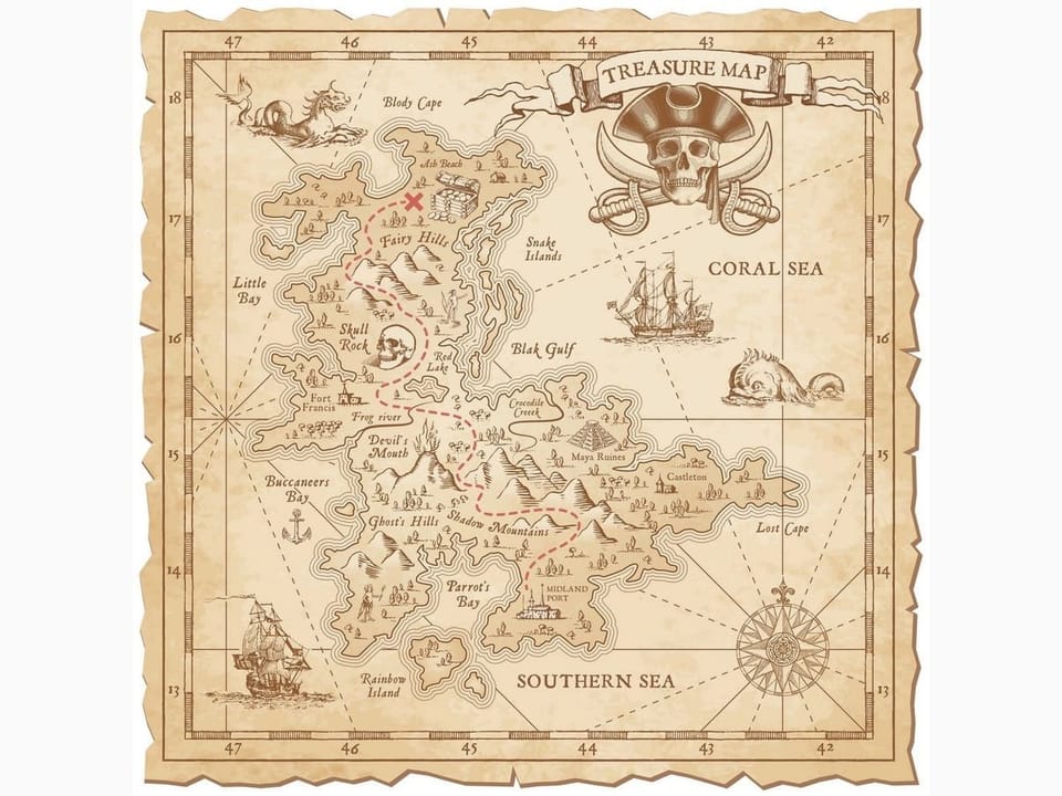 Fototapeta Mapa skarbów na wyspie