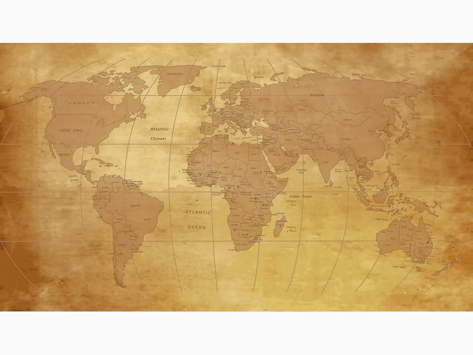 Fototapeta Stara mapa świata na pergaminie