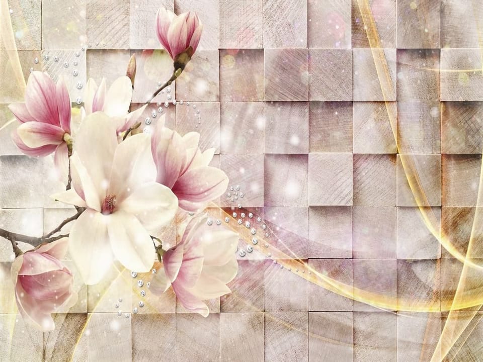 Fototapeta Magnolie na Gałęzi w Pastelach