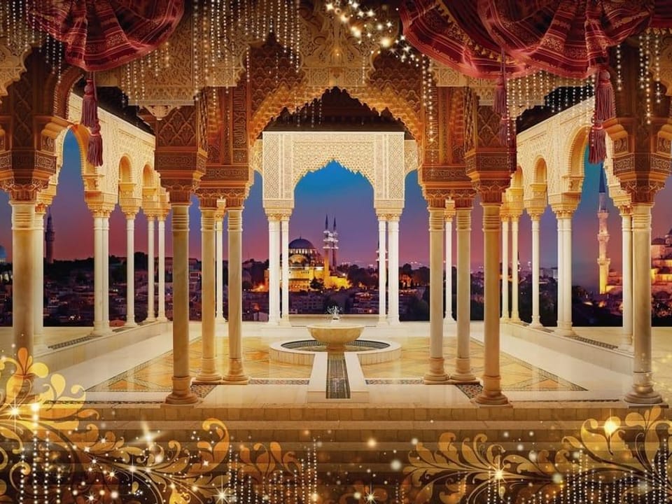 Fototapeta Bogato zdobiona arkada z kolumnami