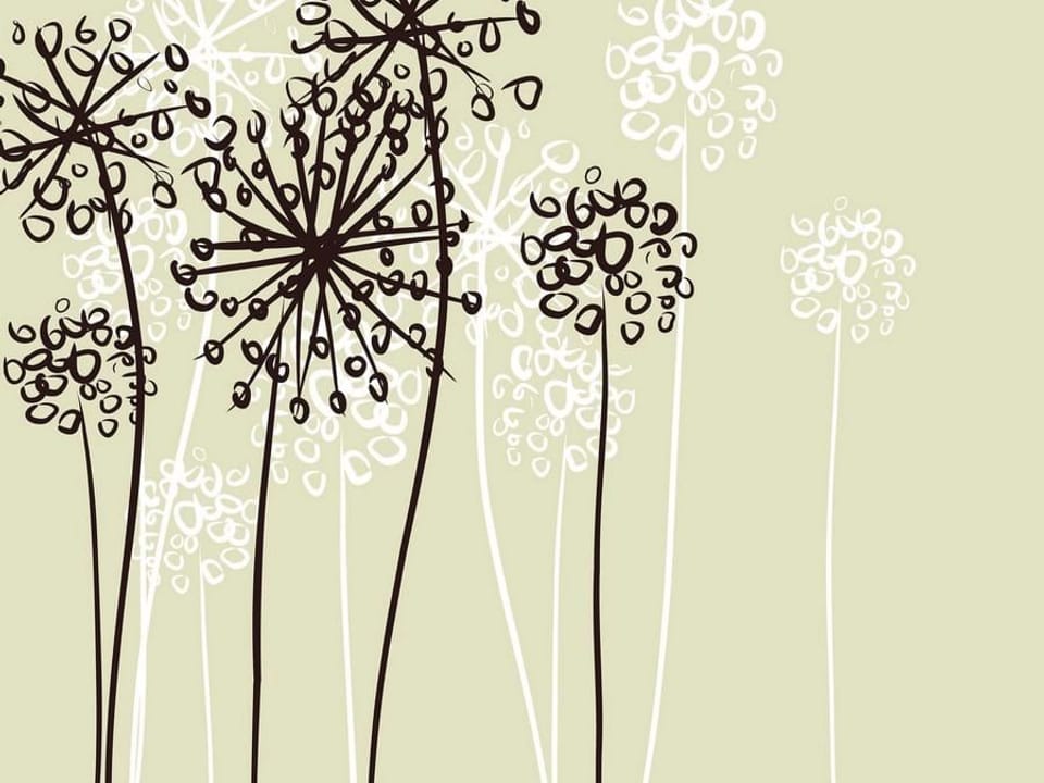 Fototapeta Stylizowane dmuchawce na tle