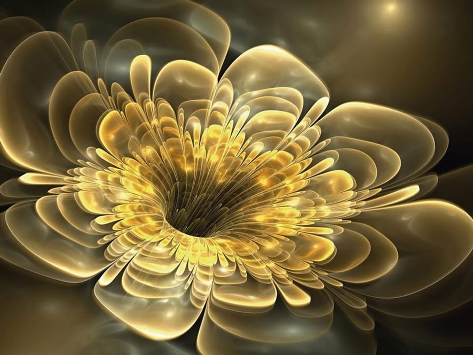 Fototapeta Abstrakcyjny kwiat z żółtymi płatkami