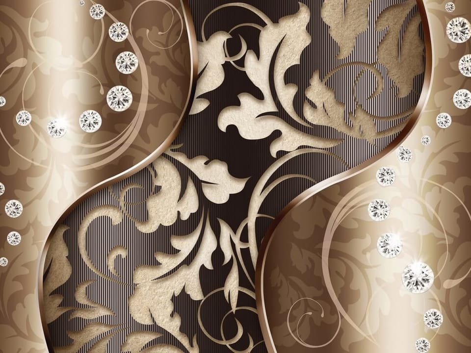 Fototapeta Złote Liście i Kryształy