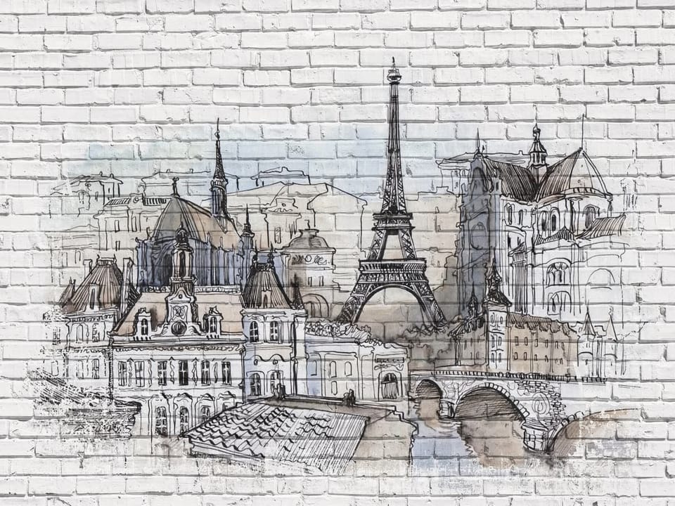 Fototapeta Paryska Wieża Eiffla w szkicowym stylu