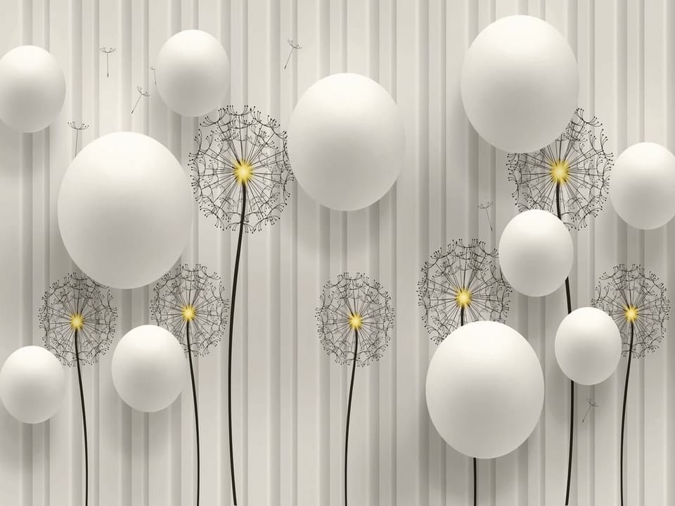 Fototapeta Geometryczne Dmuchawce i Kule