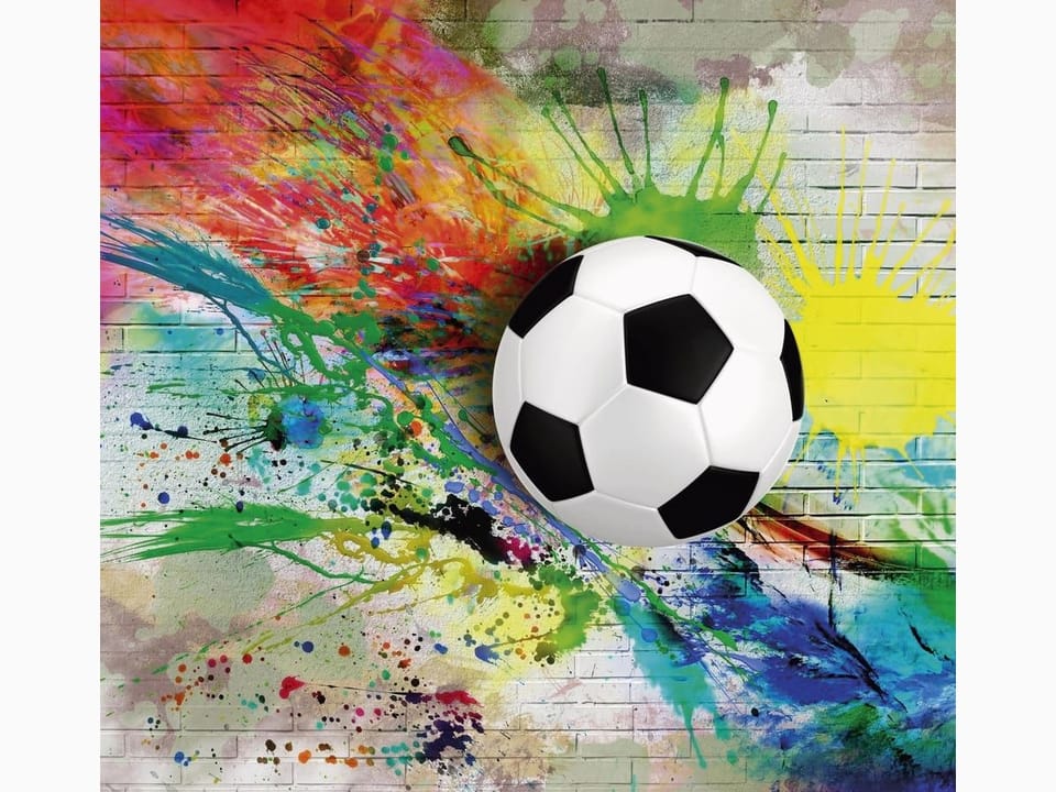 Fototapeta Piłka Nożna na Tle Graffiti