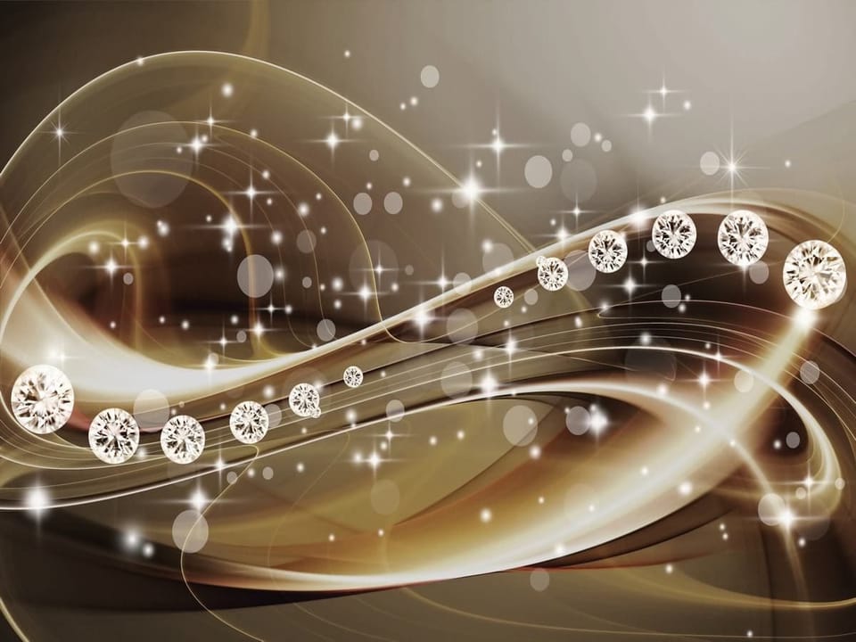 Fototapeta Abstrakcyjne fale z diamentami