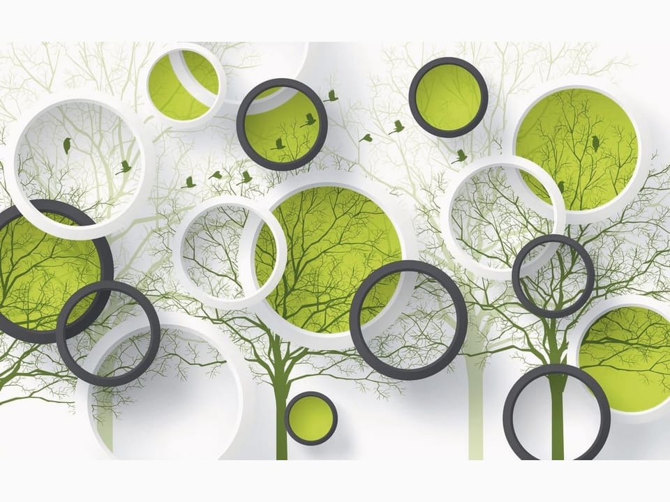 Fototapeta Abstrakcyjne okręgi z zielenią