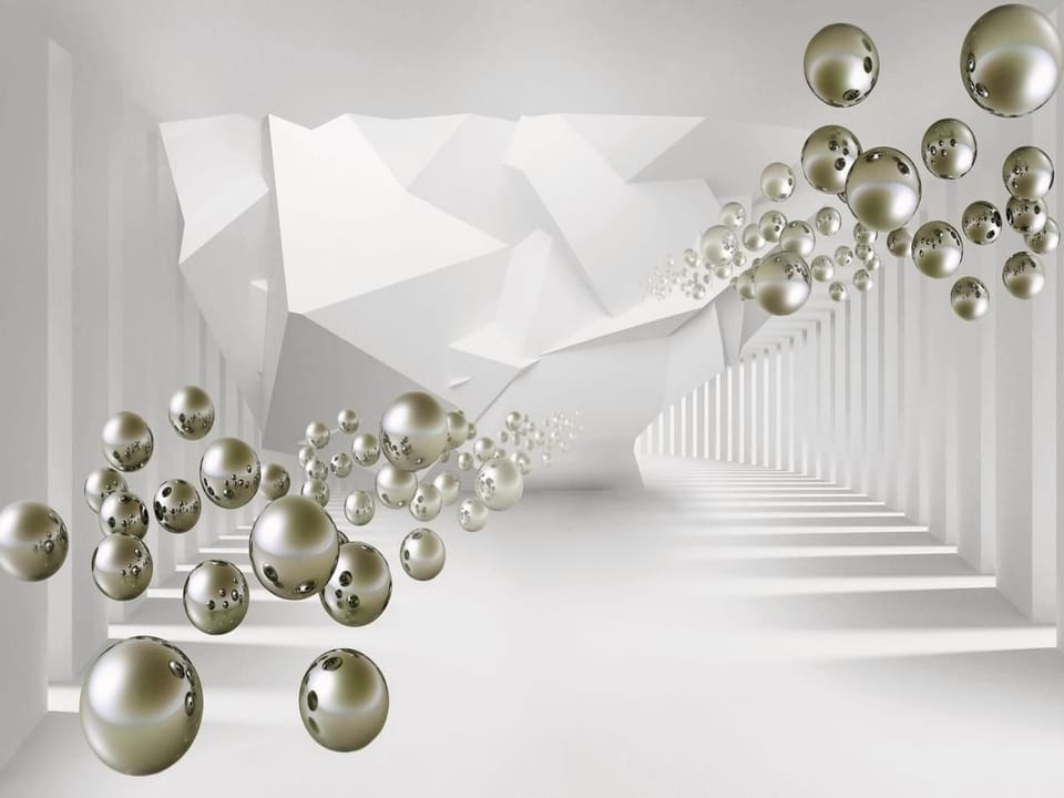 Fototapeta Srebrne kule w futurystycznym tunelu