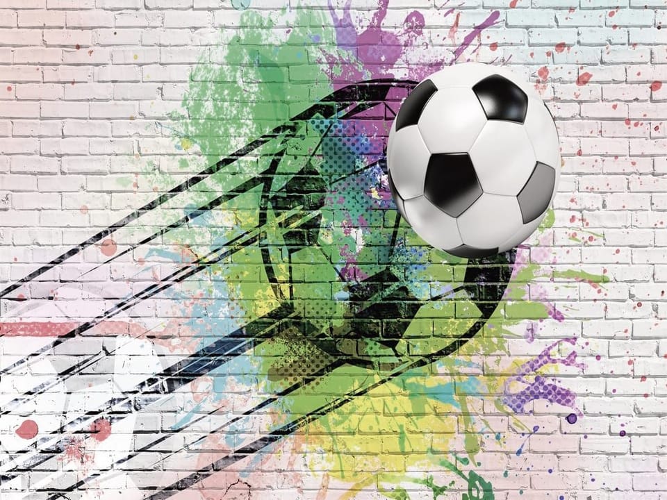 Fototapeta Piłka nożna na tle graffiti