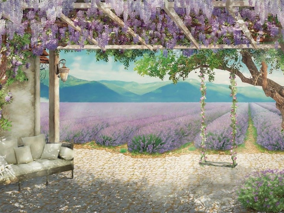 Fototapeta Pergola z kwitnącą glicynią