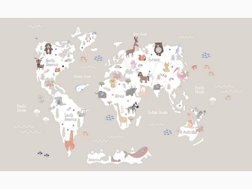 Fototapeta Mapa świata dla dzieci