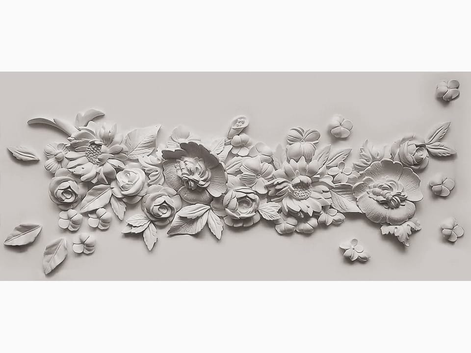 Fototapeta Dekoracyjny relief z kwiatami