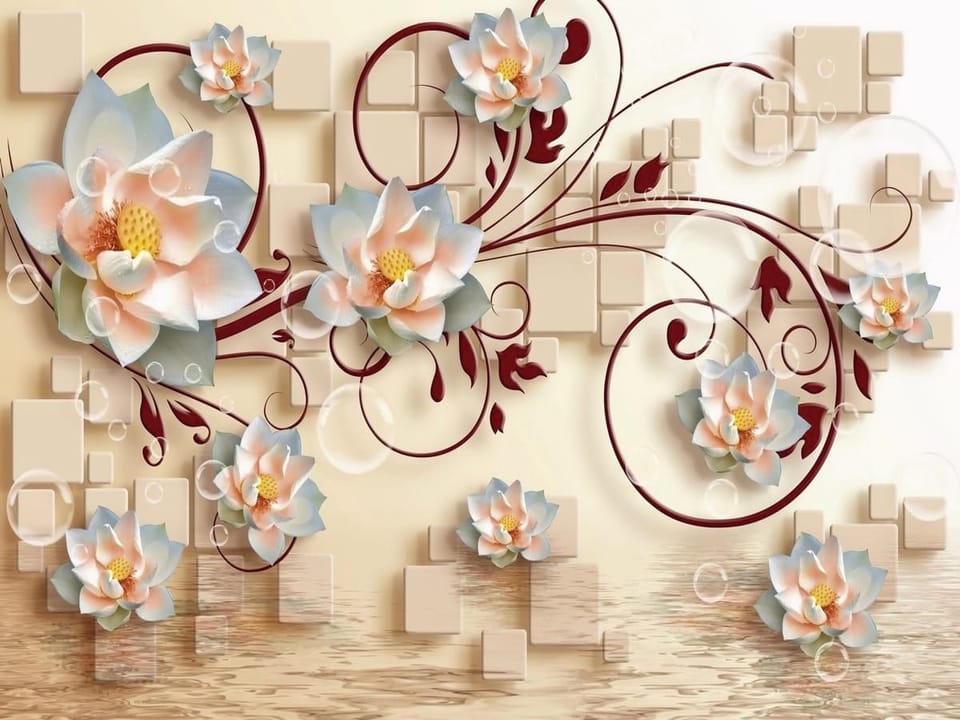 Fototapeta Kwiaty lotosu na pastelowym tle