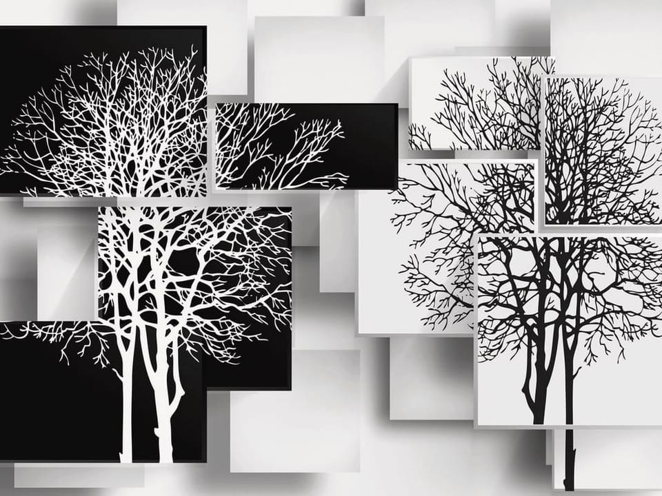 Fototapeta Geometryczne drzewa w kwadratach