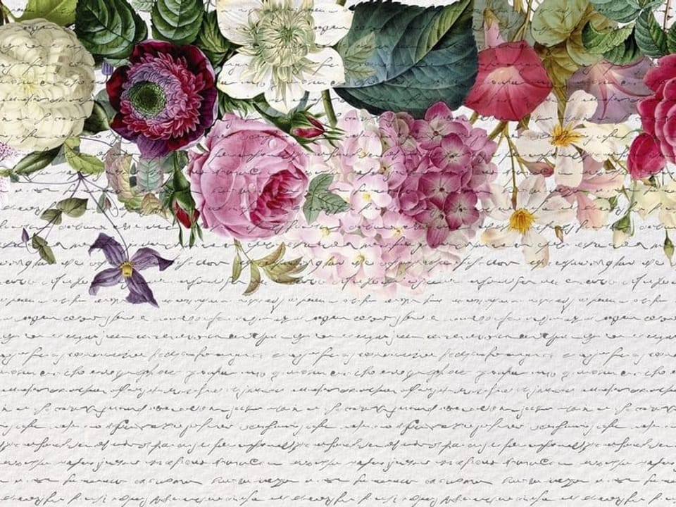 Fototapeta Egzotyczne kwiaty z tekstem