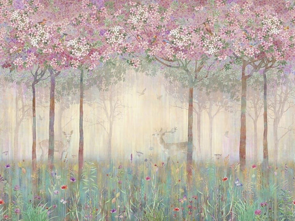 Fototapeta Drzewa z Różowymi Kwiatami