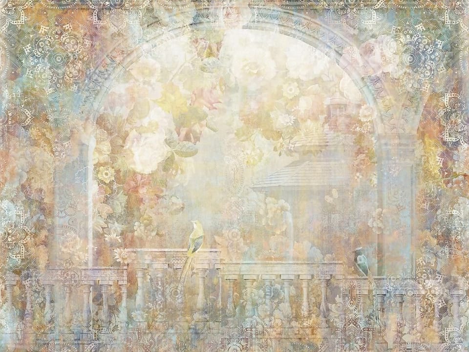 Fototapeta Dekoracyjny łuk z kwiatami