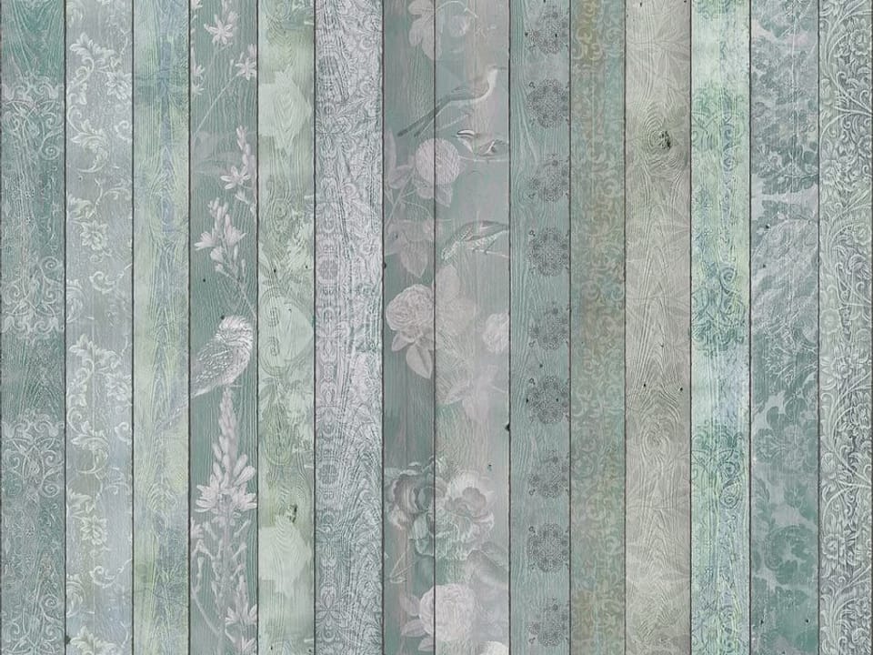 Fototapeta Deski z Kwiatowymi Wzorami