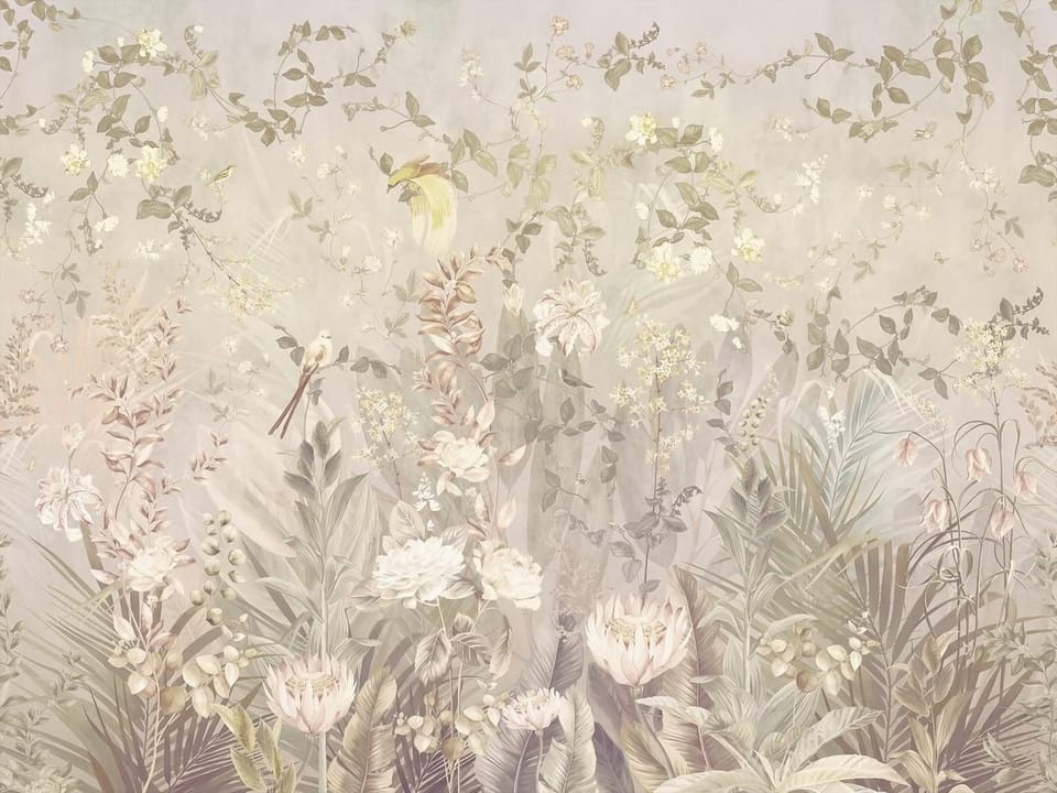 Fototapeta Kwiaty polne i delikatne liście