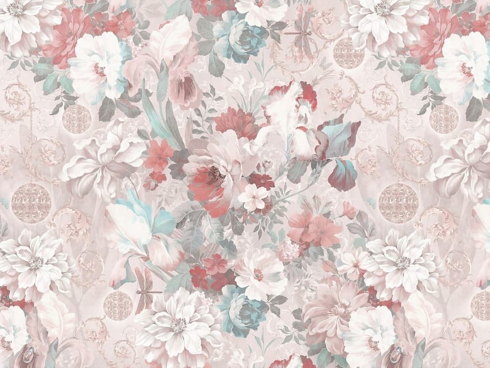 Fototapeta Kwiaty polne z ornamentami