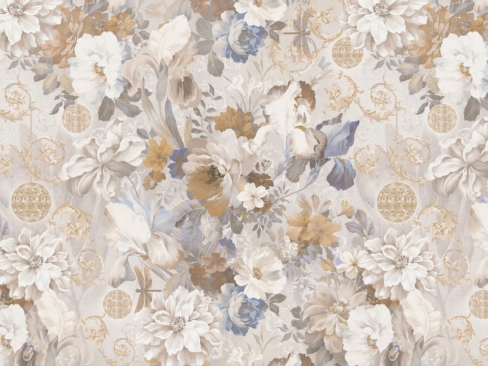 Fototapeta Kwiatowy wzór z dużymi kwiatami