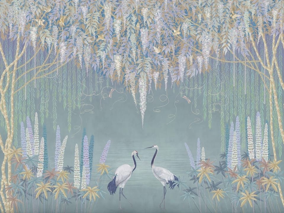 Fototapeta Żurawie wśród roślinności